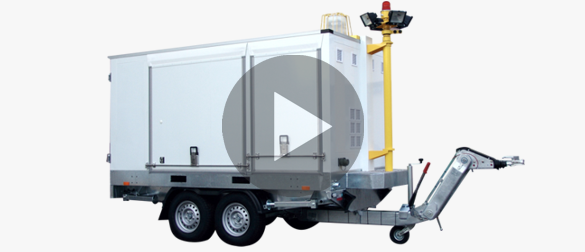 Mobile heliport trailer.