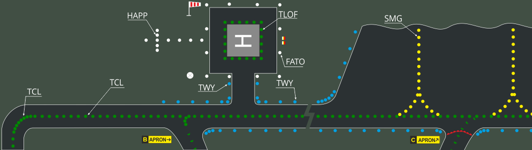 heliport fato tloff happ twy taxi tcl